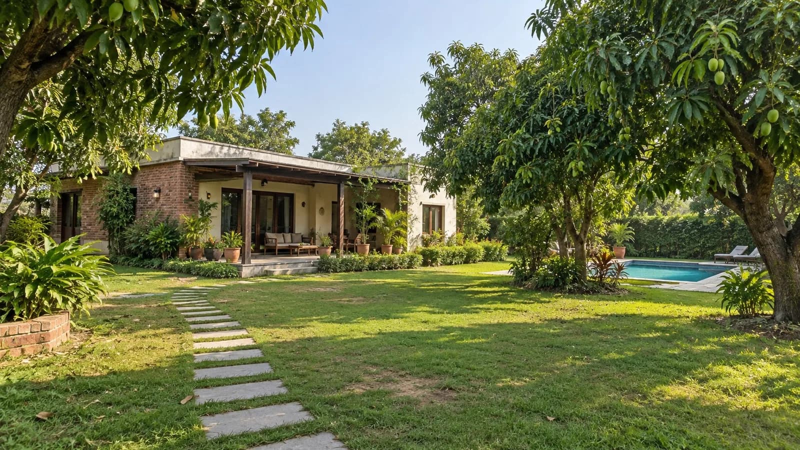 1-acre farmhouse at Aravali Retreat — illustrative photograph
