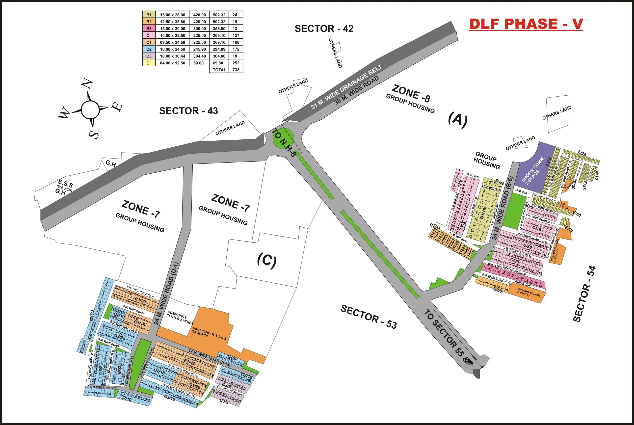 DLF Phase 5 plot map, Gurugram