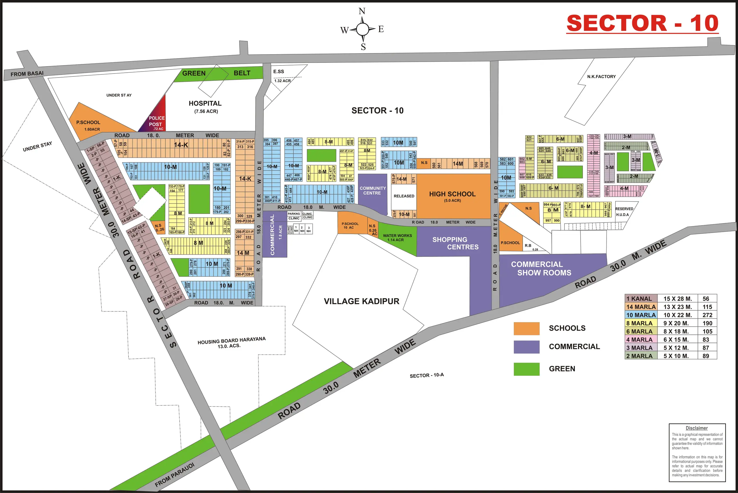 Sector 10 plot map, Gurugram