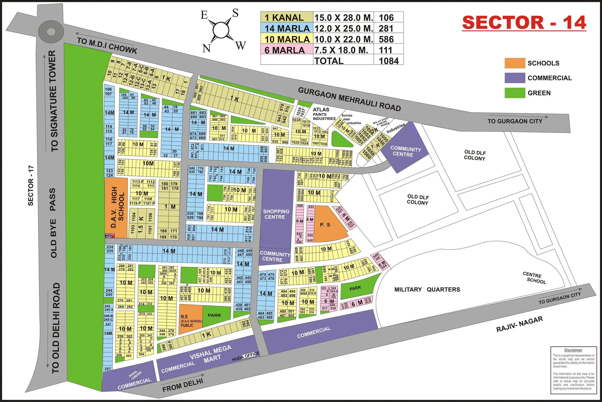 Sector 14 plot map