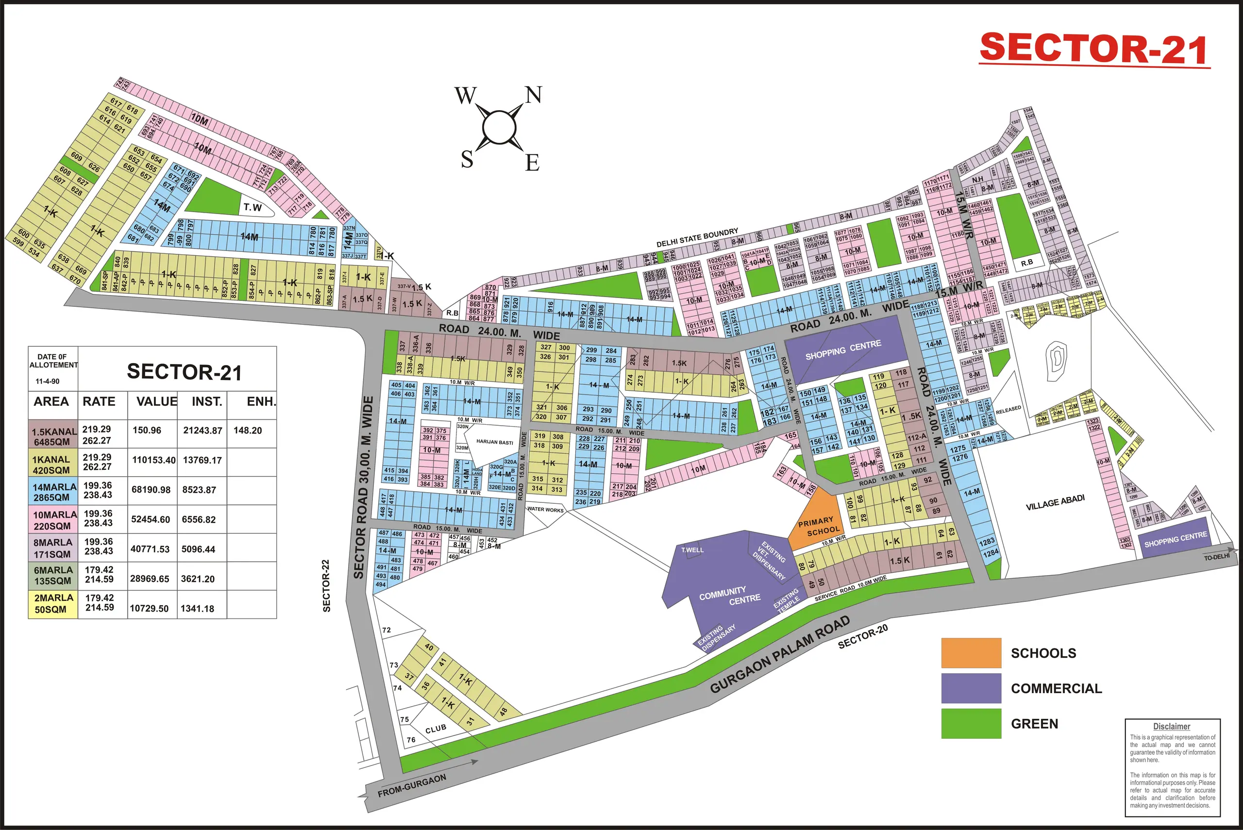 Sector 21 plot map, Gurugram