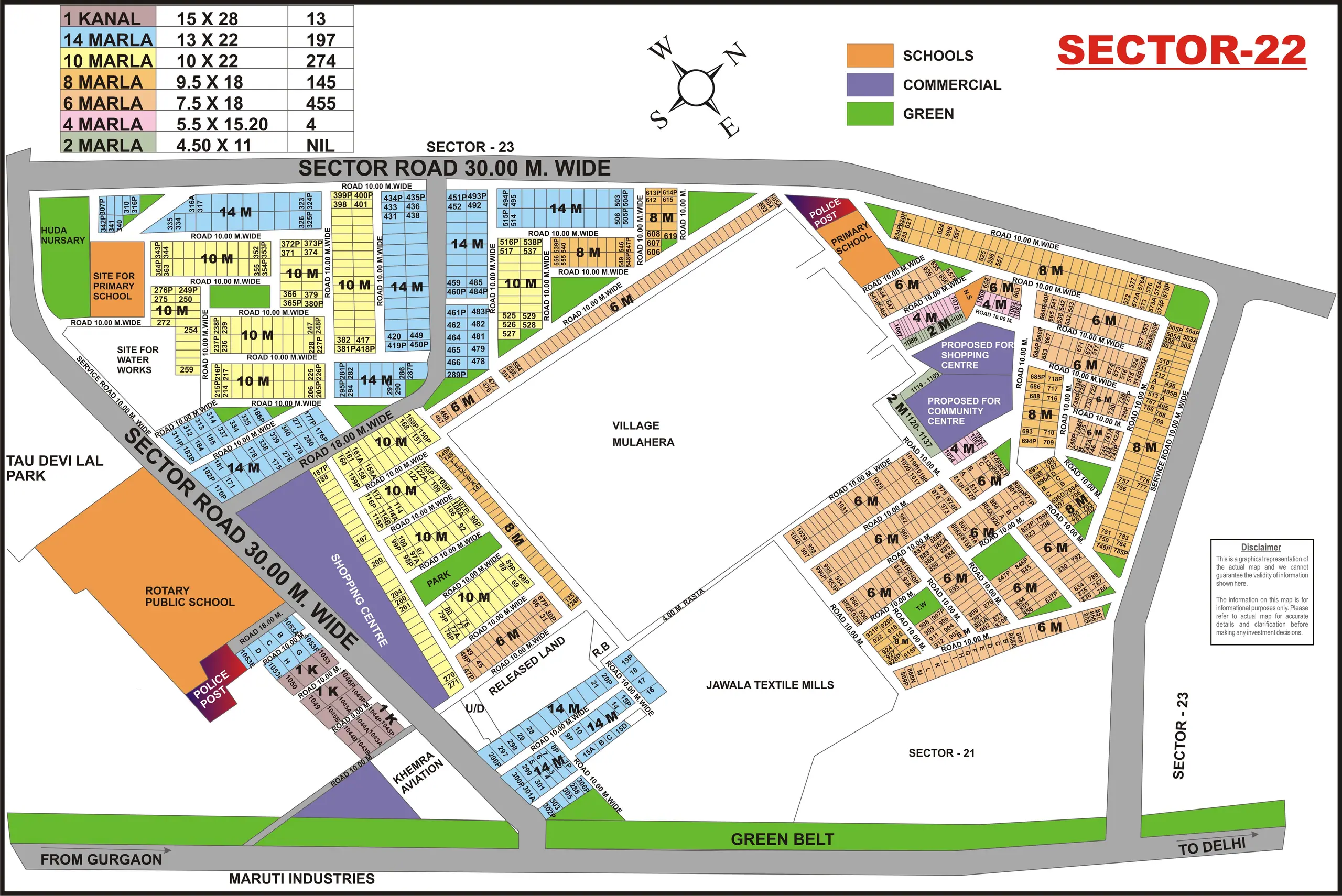 Sector 22 plot map, Gurugram