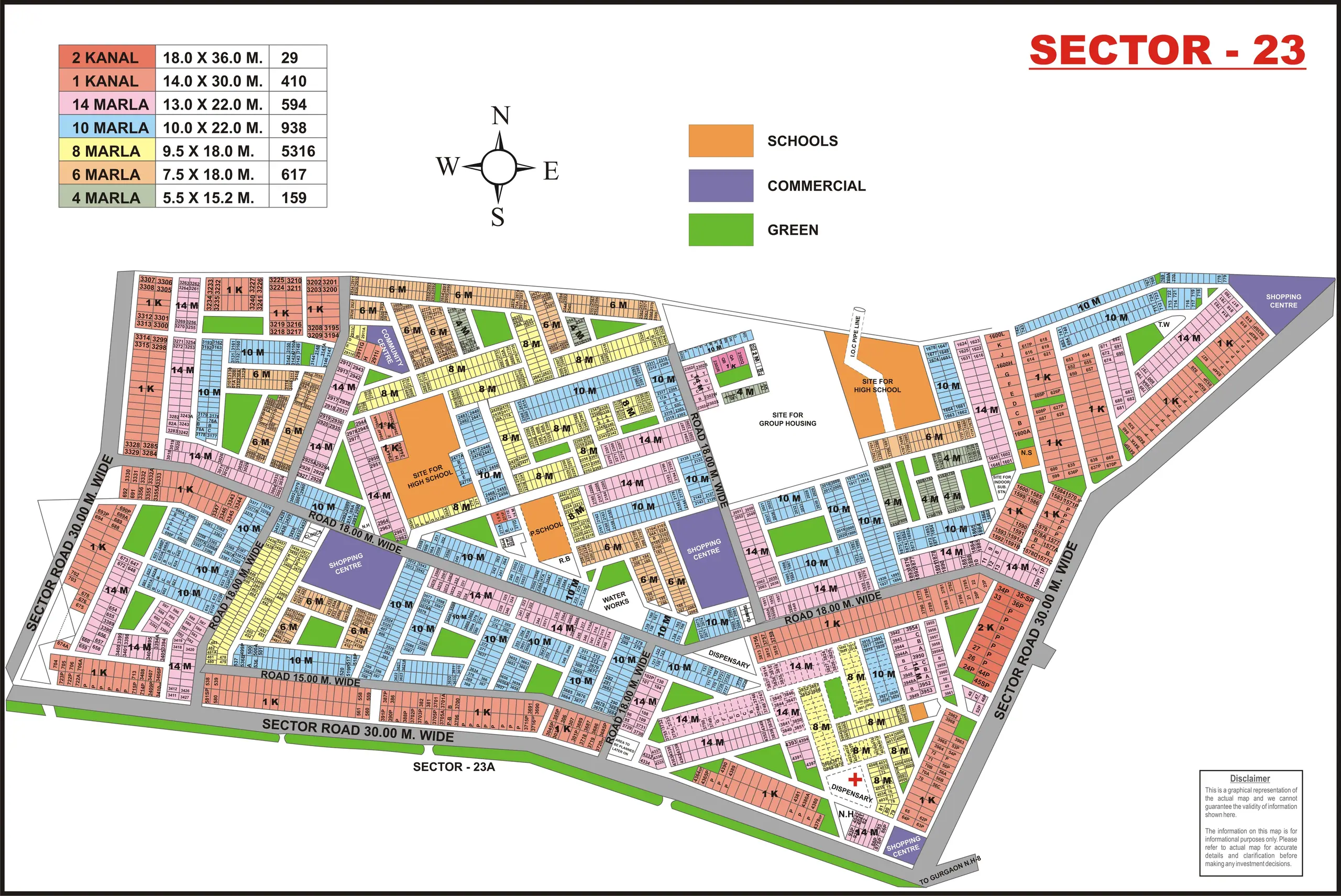 Sector 23 plot map