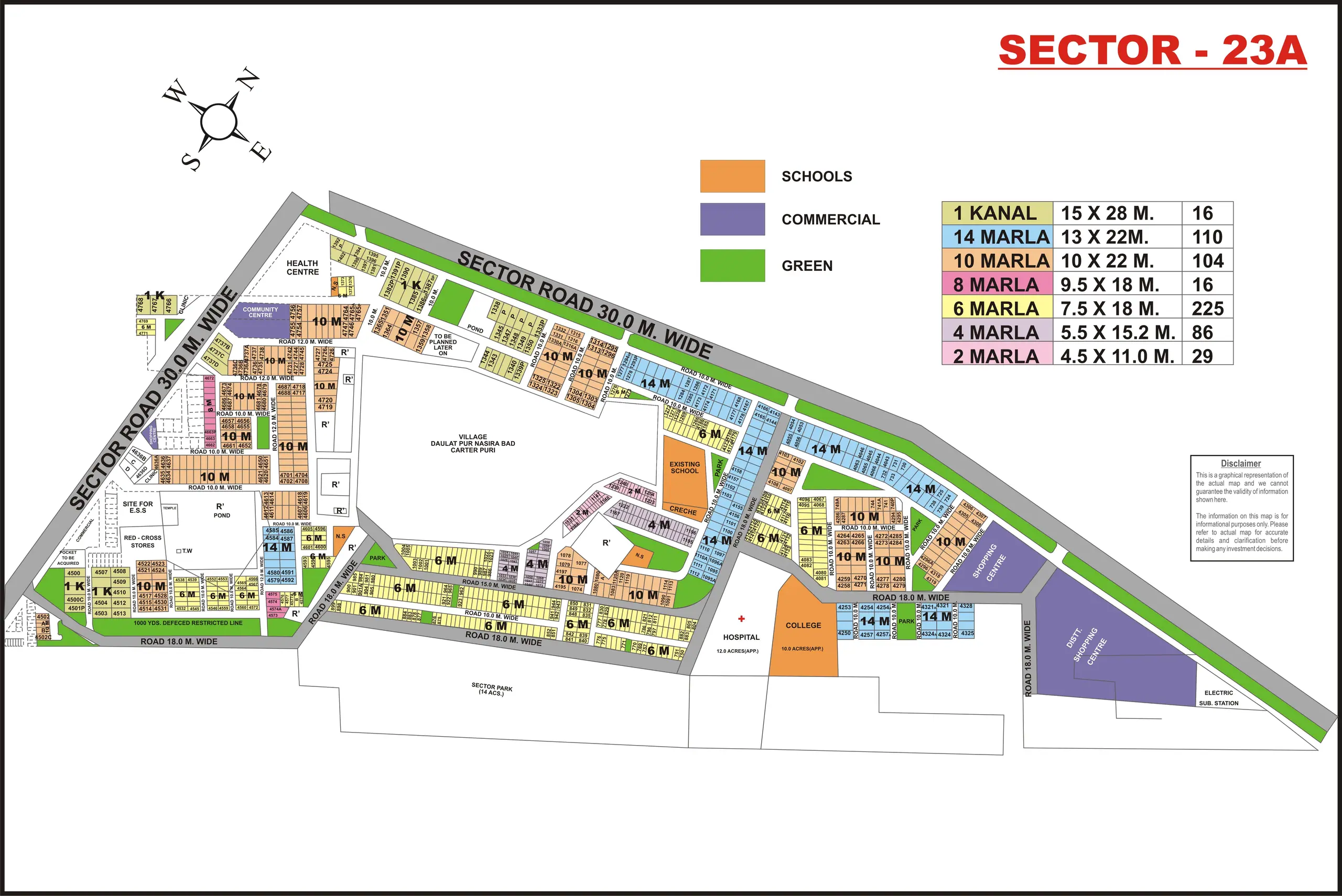 Sector 23A plot map