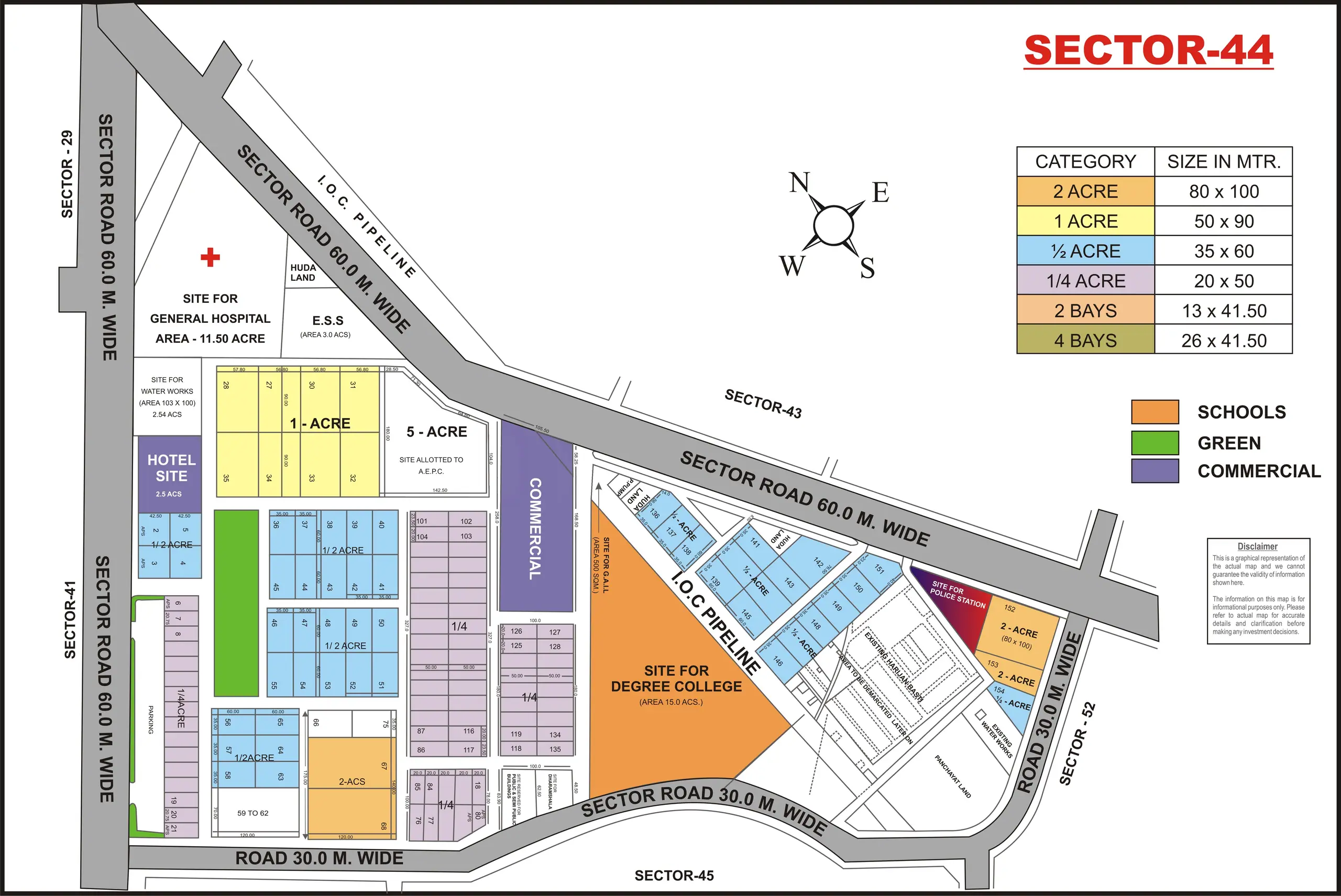 Sector 44 plot map, Gurugram