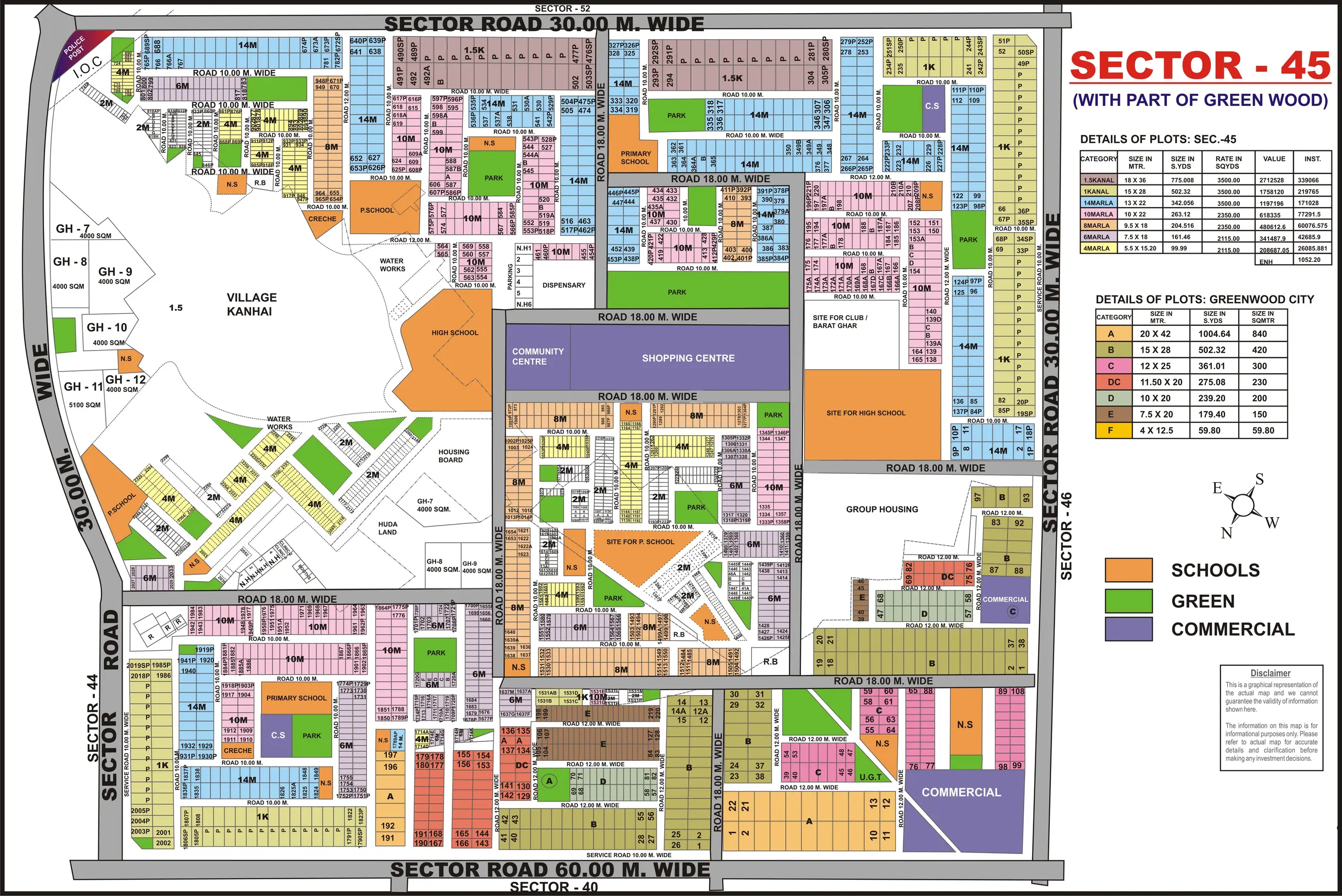 Sector 45 plot map, Gurugram