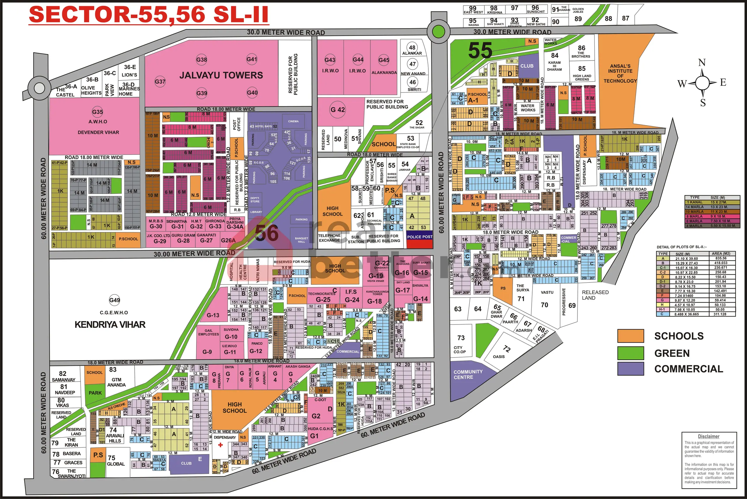 Sector 55 & 56 plot map