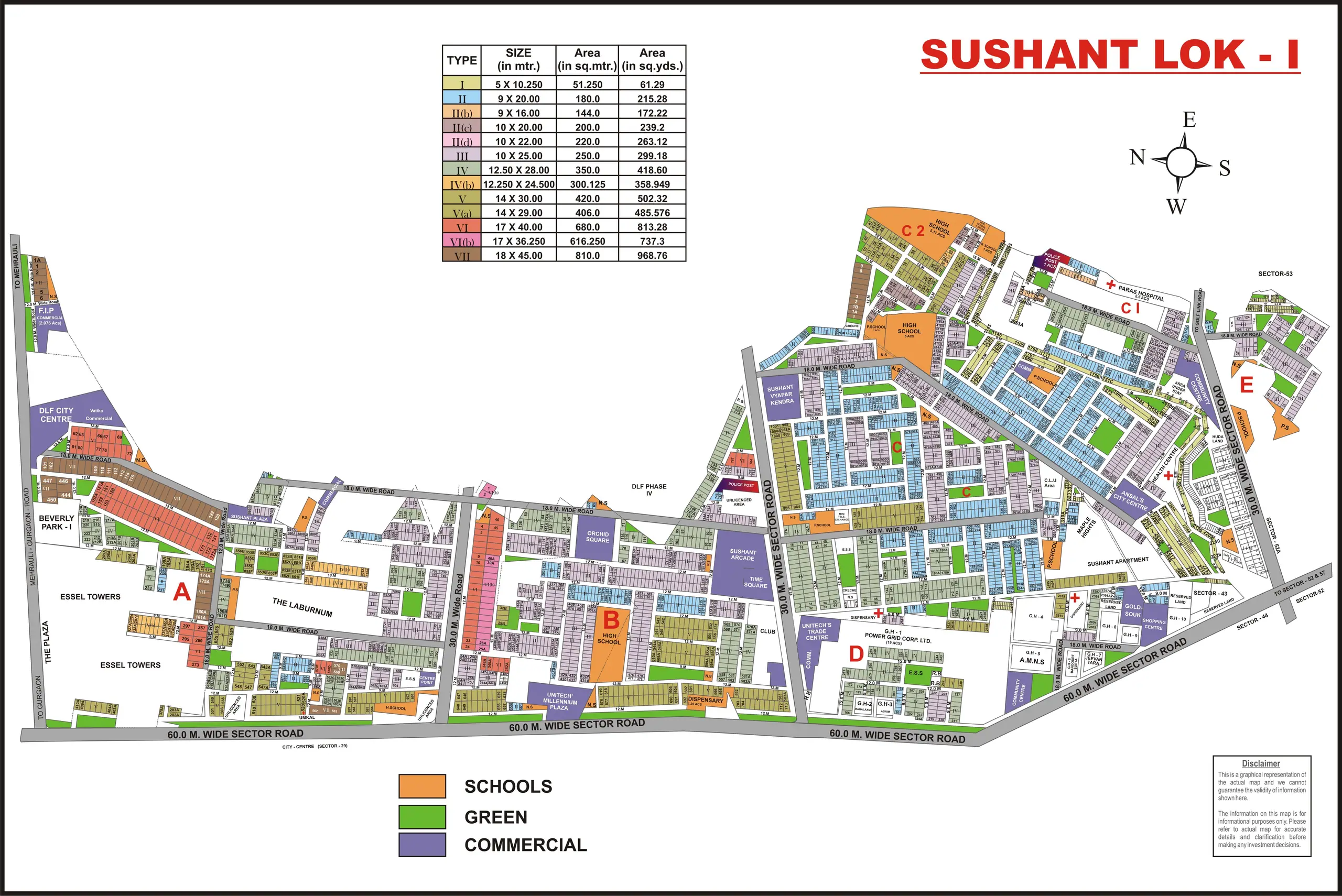 Sushant Lok 1 plot map