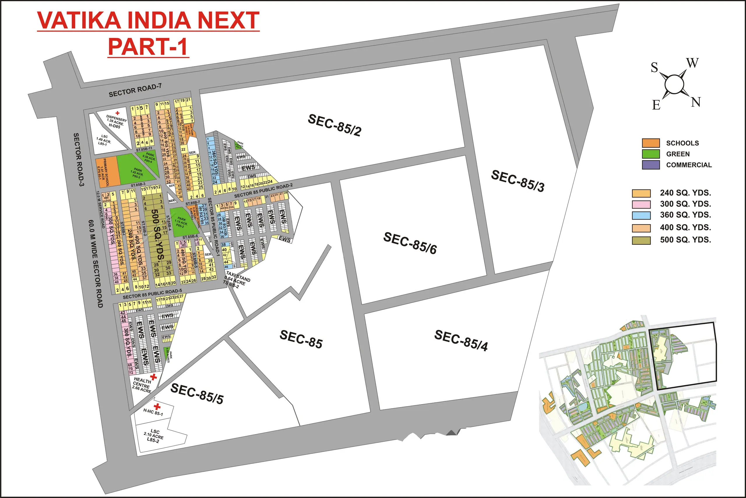 Vatika India Next 1 plot map
